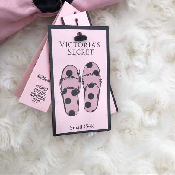 Victoria Secret Polka Dot Satin Slippers - Picture 4 of 6
